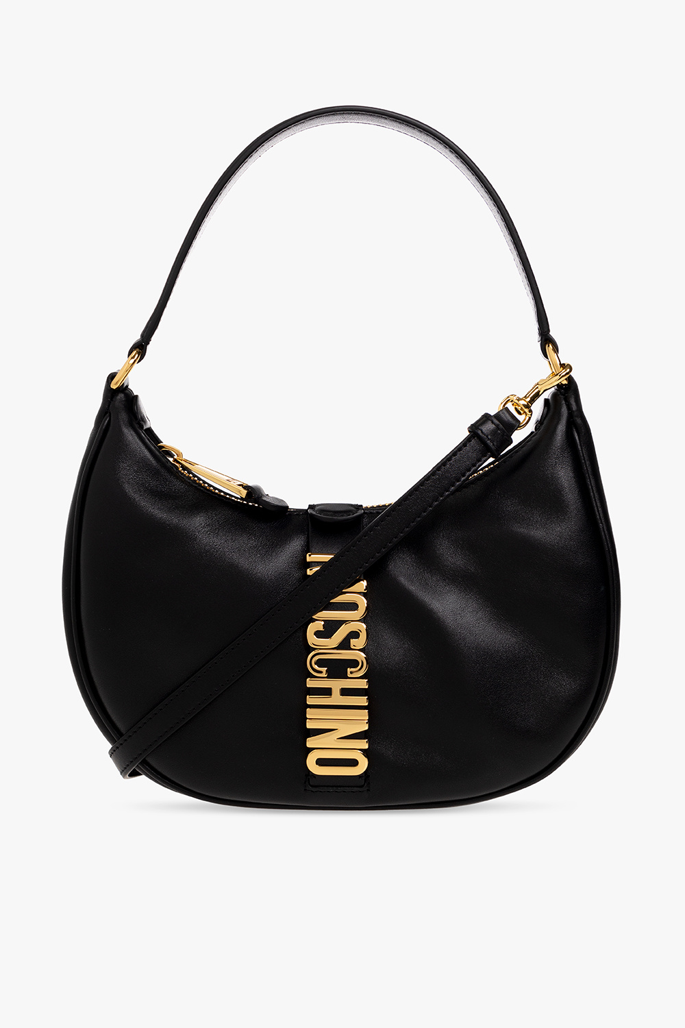 Moschino black discount leather shoulder bag